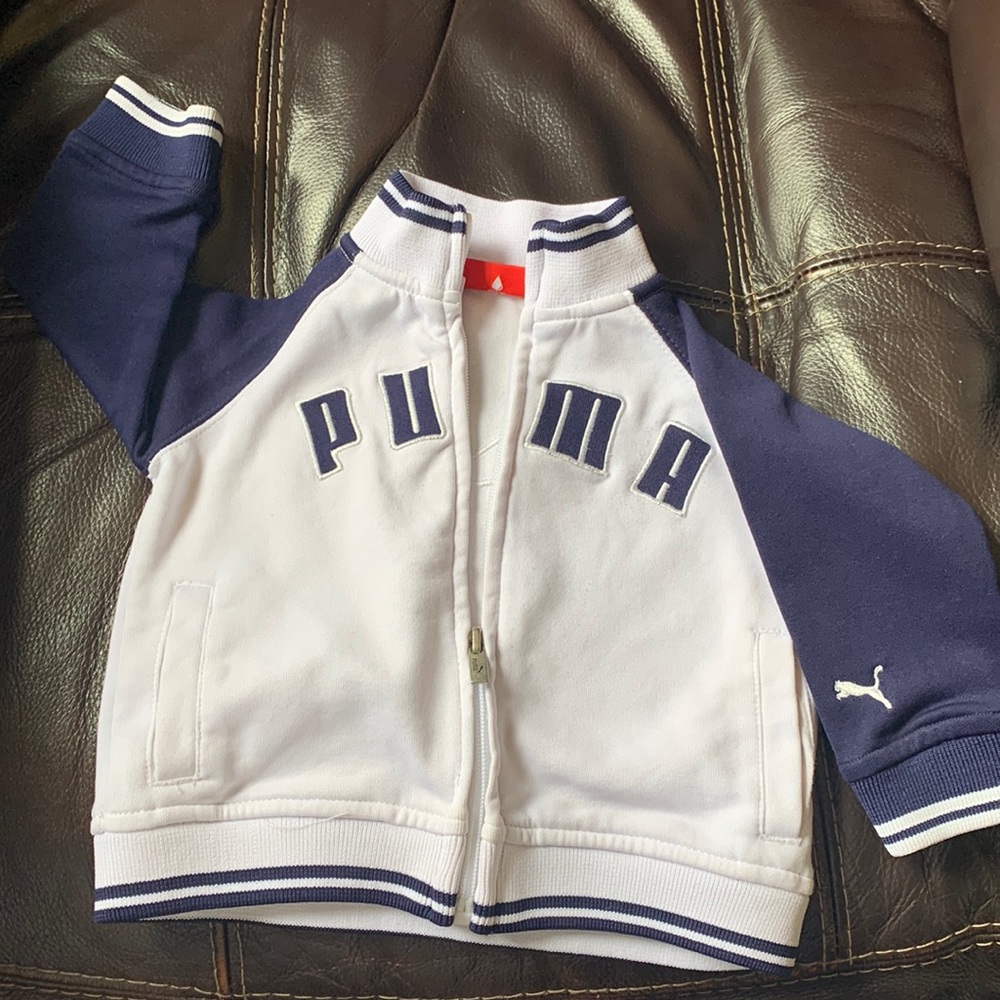 White & Blue Puma Jacket